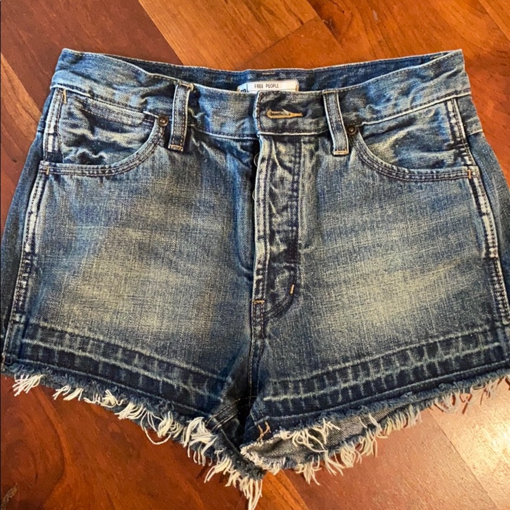 Free People High Waisted Jean Shorts